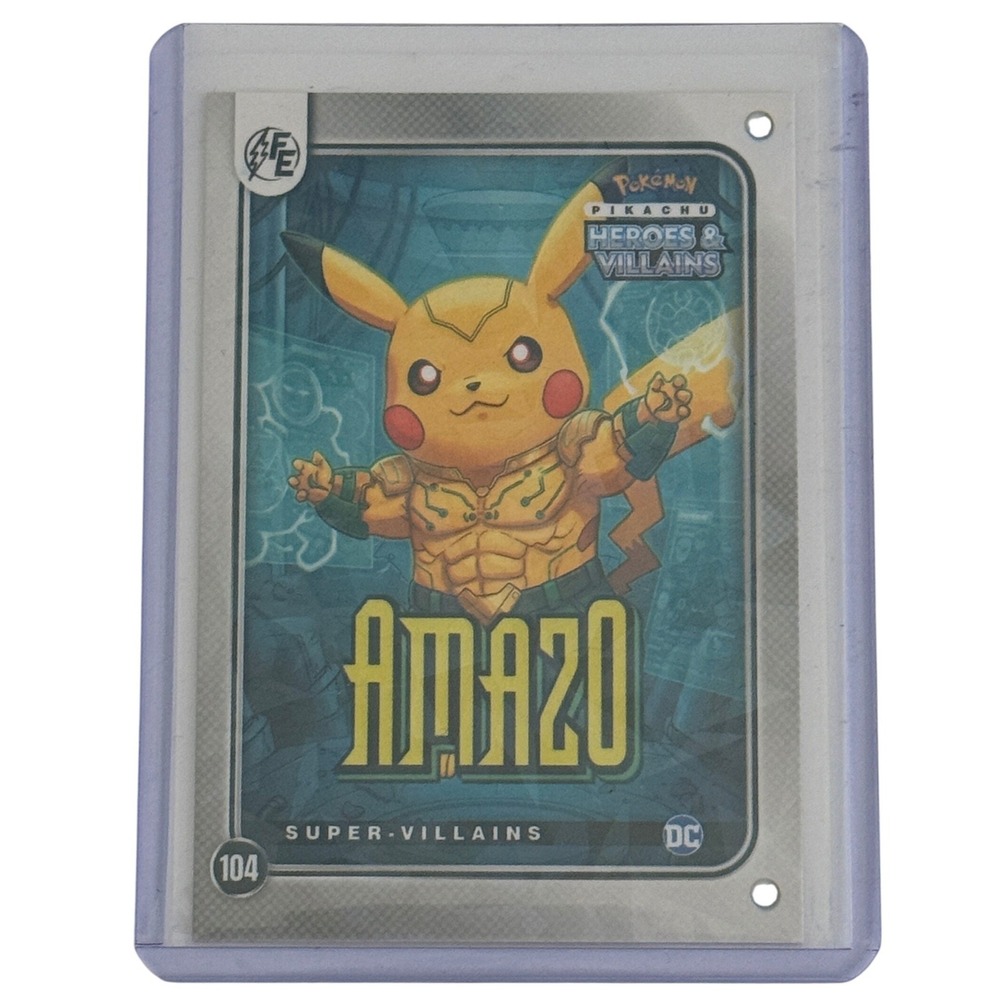 Pokemon Pikachu Heroes & Villains Amazo Trading Card DC Super-Villains #104 FE
